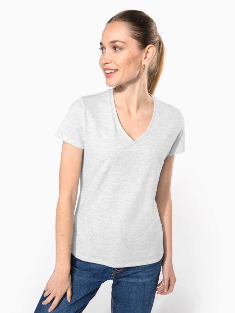 T-Shirts à personnaliser KARIBAN T-shirt col V manches courtes femme 