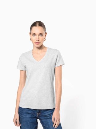 T-shirt col V manches courtes femme