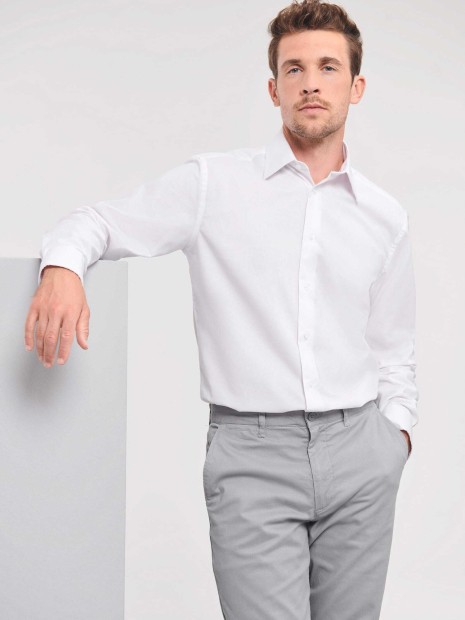 Chemises à personnaliser RUSSELL Chemise homme Oxford manches longues 