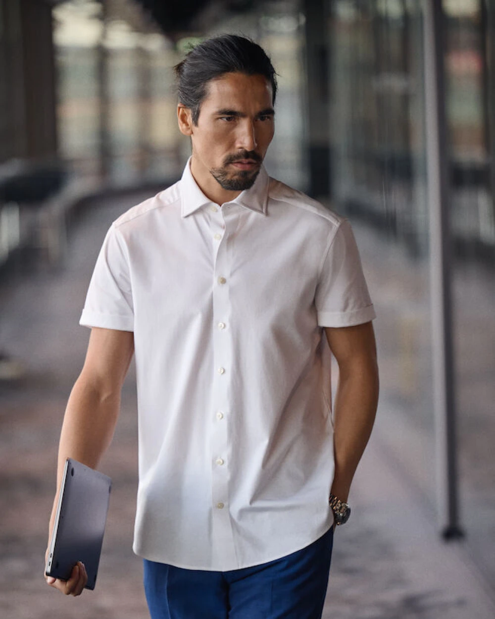 J. HARVEST & FROST IB132 Interlock Knit S/S Hemd Slim Fit Herren Hemden personalisierbar