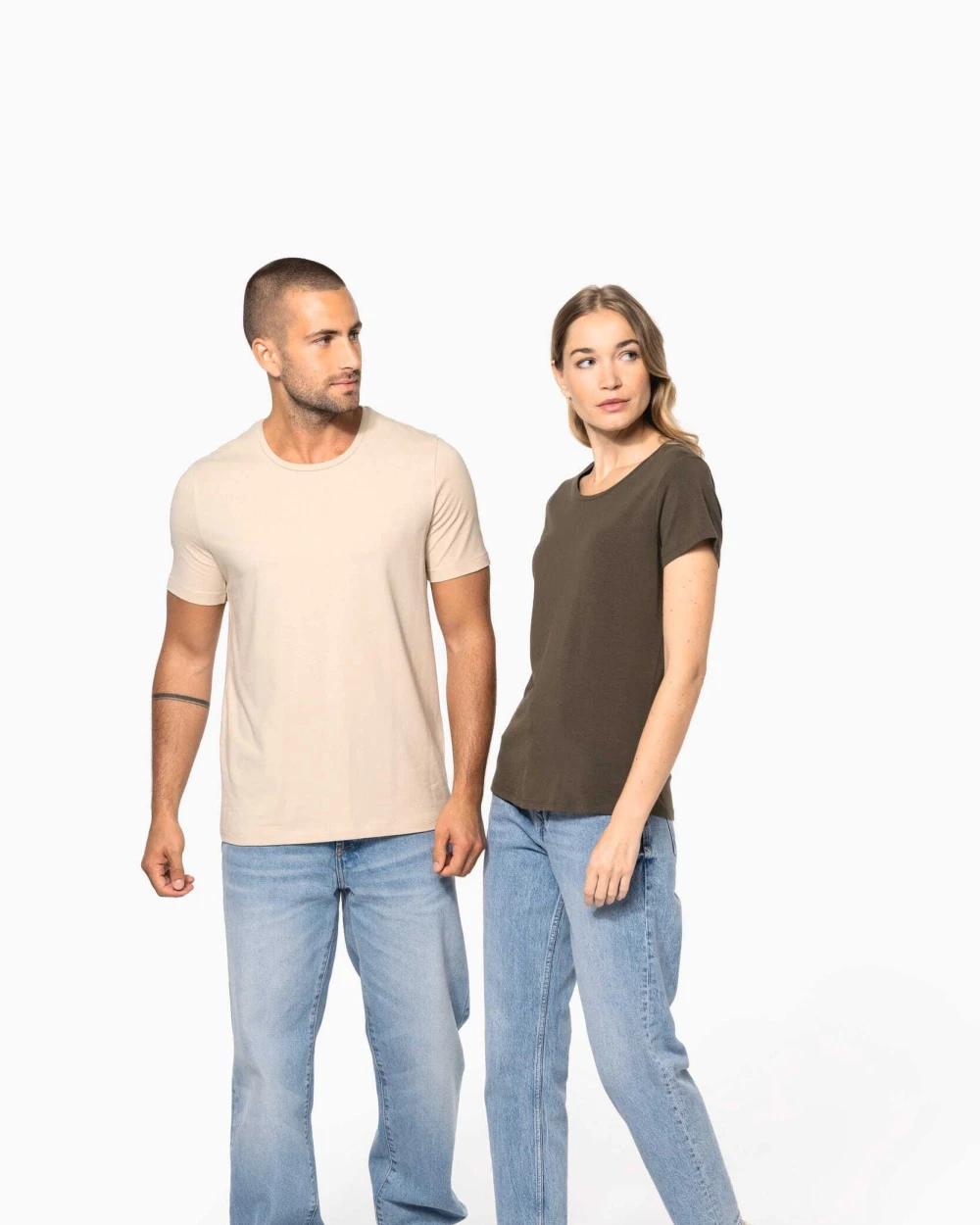 KARIBAN Kurzarm-Damen-T-Shirt mit Rundhalsausschnitt T-Shirts personalisierbar