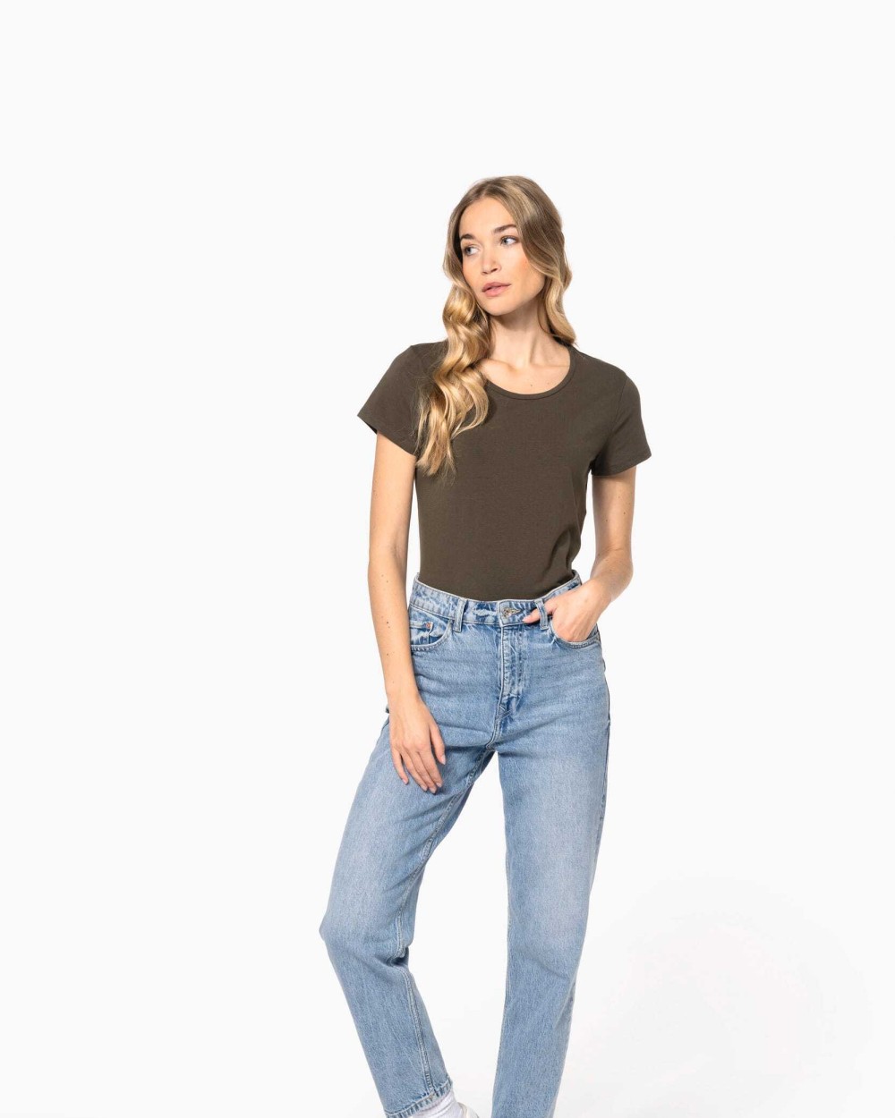 T-shirts KARIBAN Dames-T-shirt ronde hals korte mouwen voor bedrukking &amp; borduring