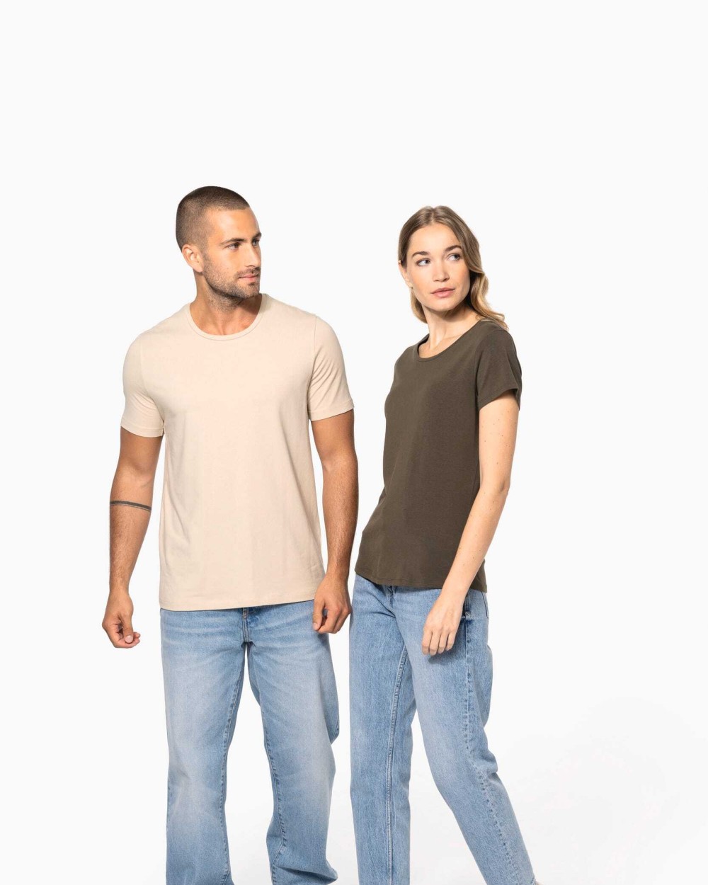 T-shirts KARIBAN Dames-t-shirt ronde hals korte mouwen voor bedrukking &amp; borduring