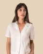 Chemises personnalisable SPASSO Chemise à col bowling manches courtes en lin femme