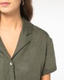 Chemises personnalisable SPASSO Chemise à col bowling manches courtes en lin femme