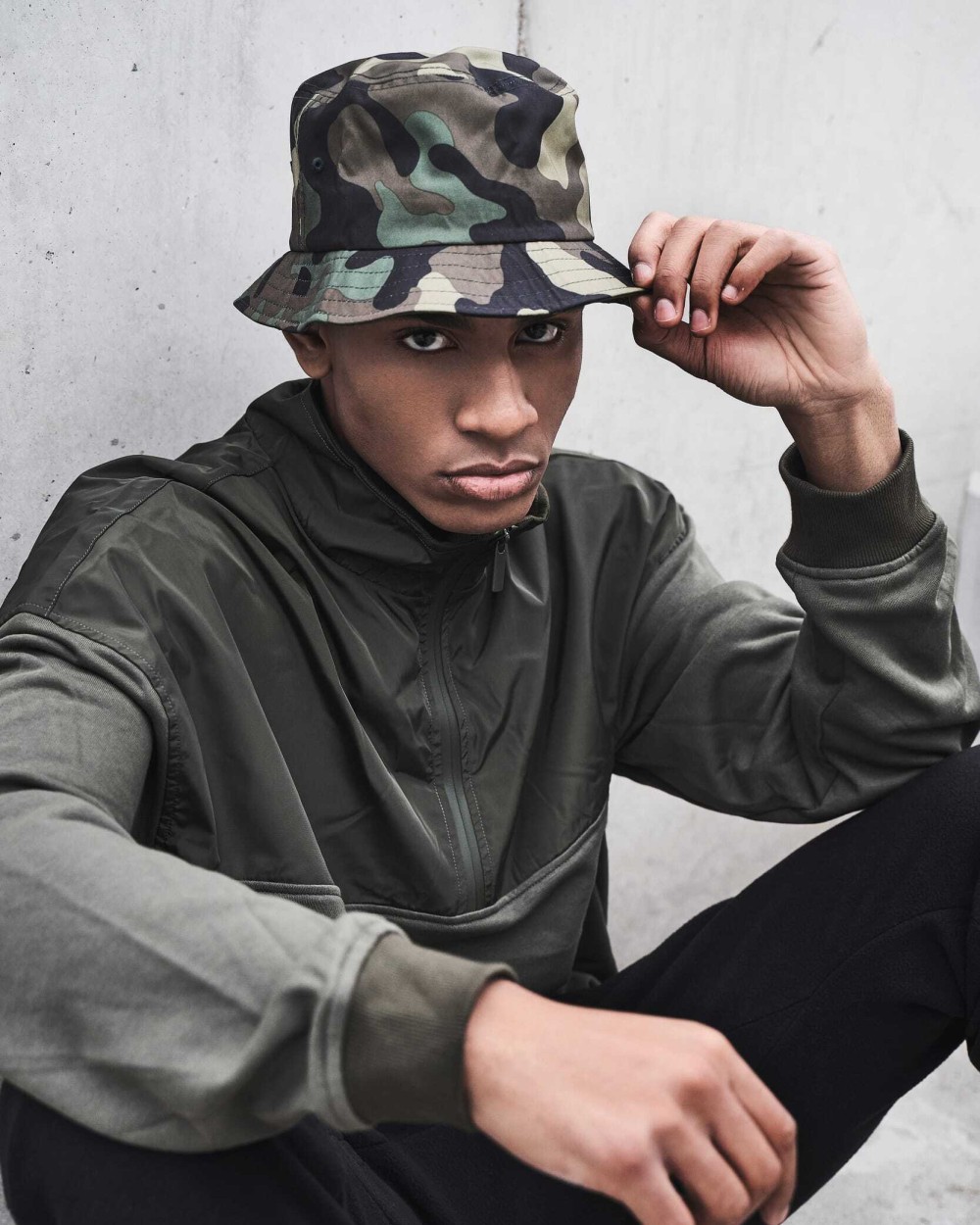 Bucket hats FLEXFIT Bob Camo voor bedrukking &amp; borduring