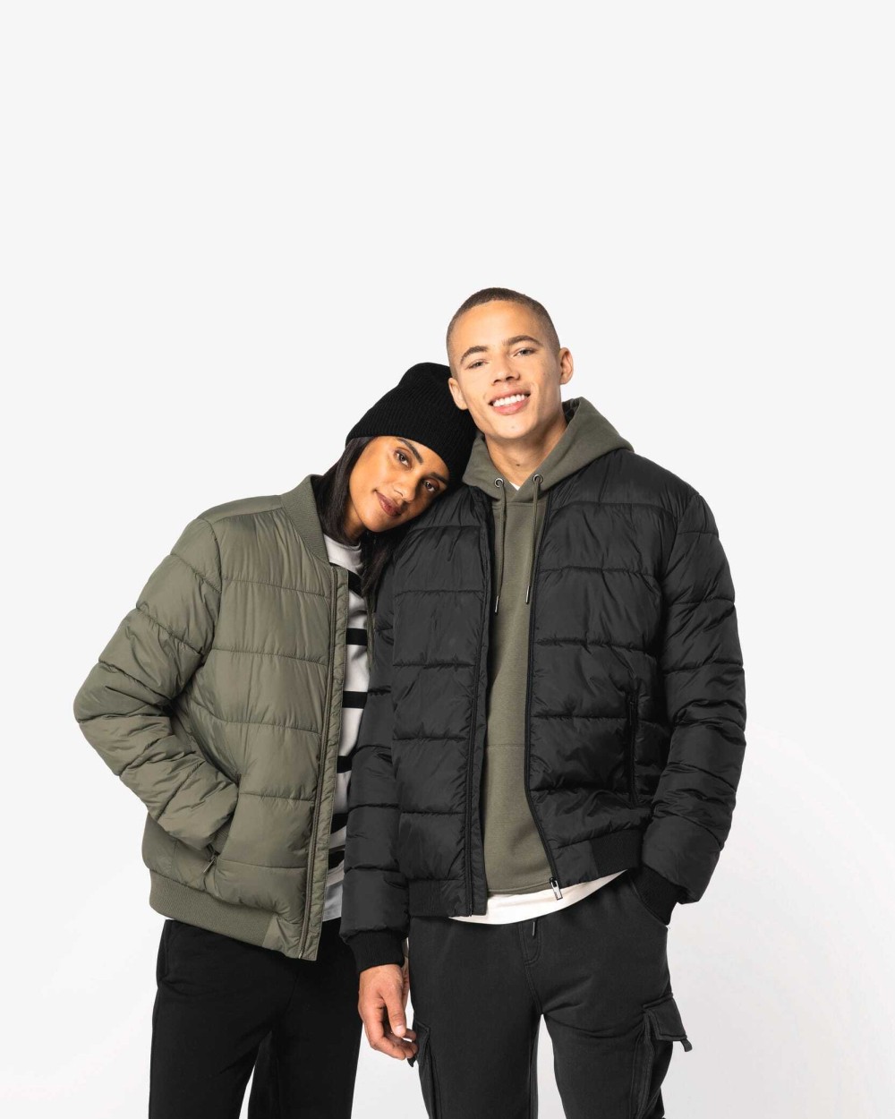 Vestes personnalisable NATIVE SPIRIT Veste matelassée écoresponsable à col teddy unisexe