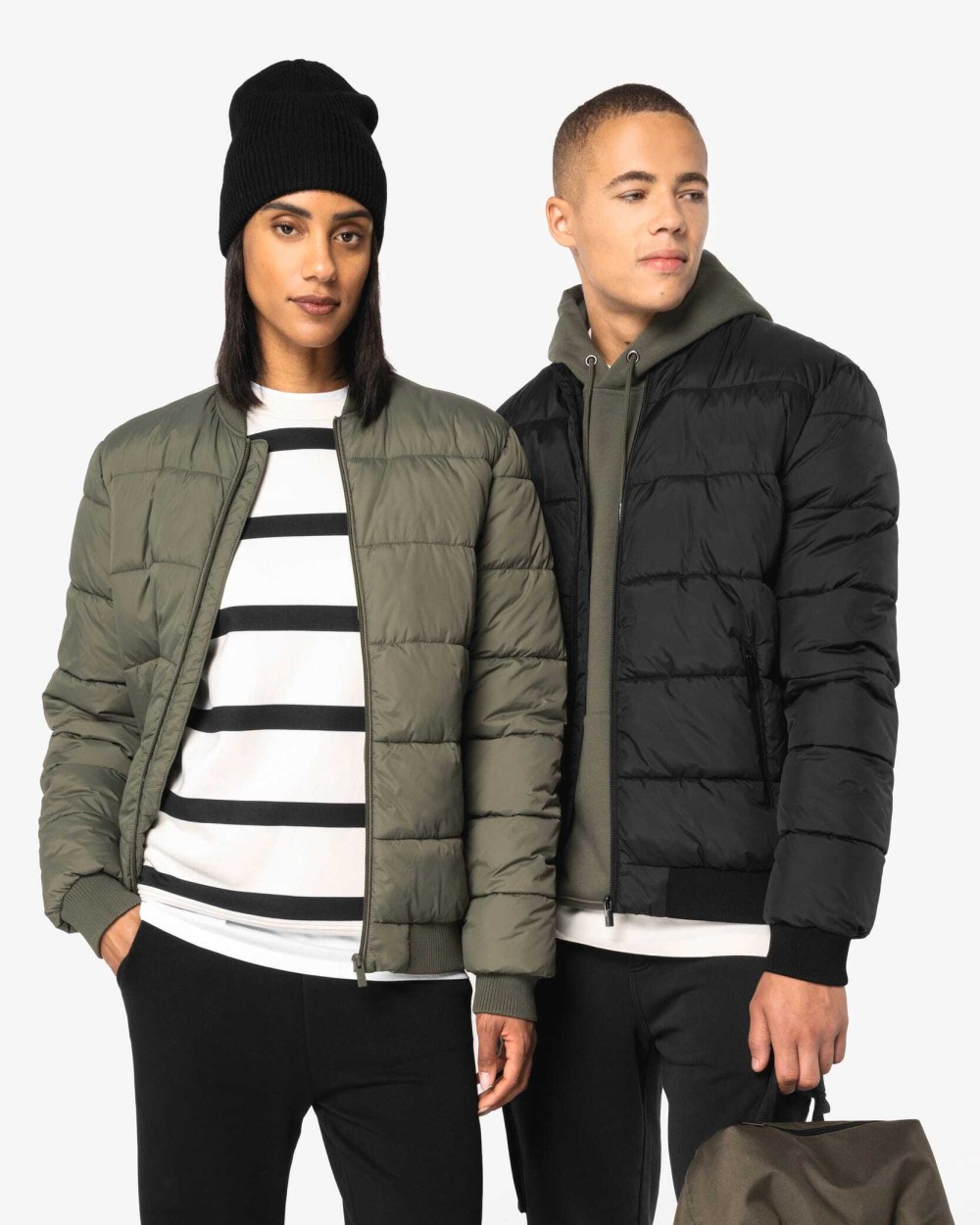 Vestes personnalisable NATIVE SPIRIT Veste matelassée écoresponsable à col teddy unisexe