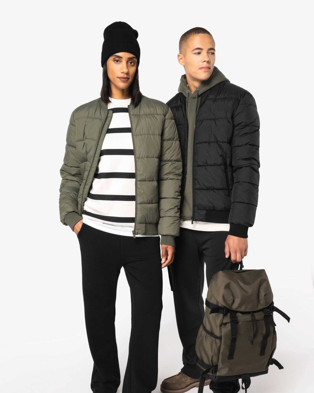 Vestes personnalisable NATIVE SPIRIT Veste matelassée écoresponsable à col teddy unisexe