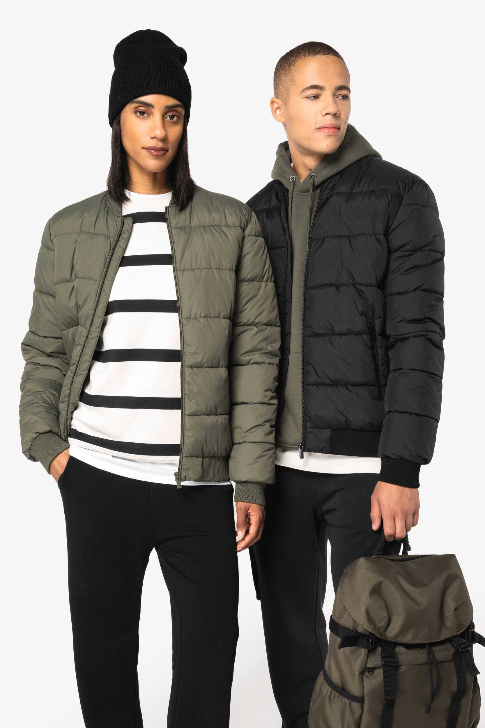 Vestes personnalisable NATIVE SPIRIT Veste matelassée écoresponsable à col teddy unisexe