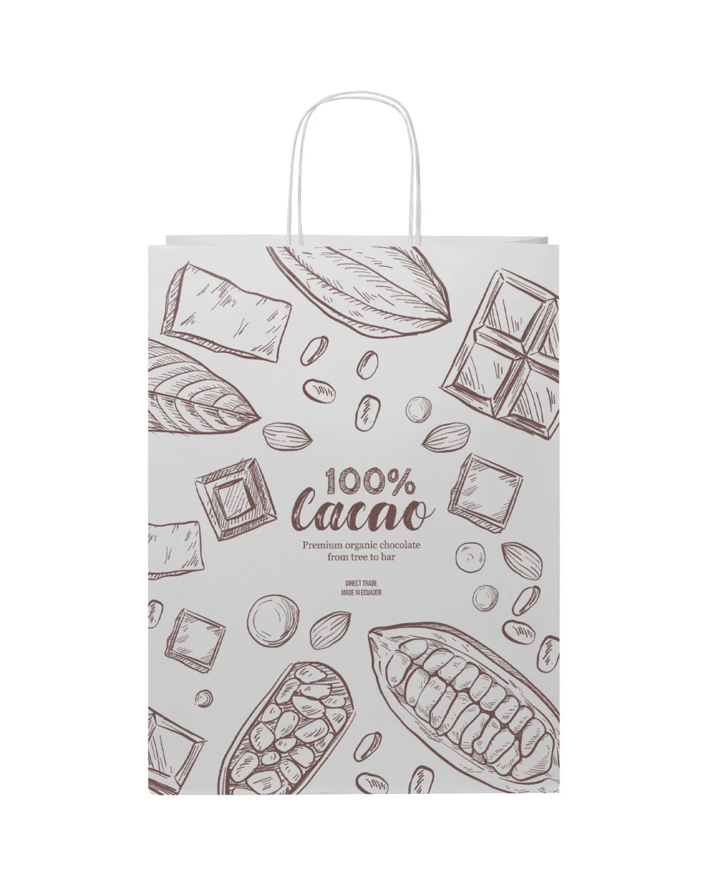 4DO Kraftpapiertasche 120 g/m² mit gedrehten Griffen – 31 × 12 × 41 cm Taschen personalisierbar