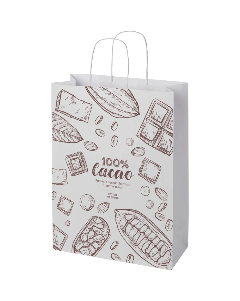 Tassen & Zakken 4DO Papieren tas 120 g/m2 gemaakt van kraftpapier met gedraaide handgrepen - 31 x 12 x 41 cm voor bedrukking &amp; borduring
