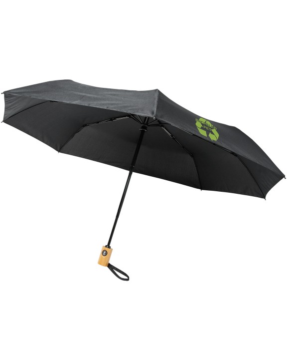4DO Bo 21" Vollautomatik Kompaktregenschirm aus recyceltem PET-Kunststoff Regenschirme personalisierbar
