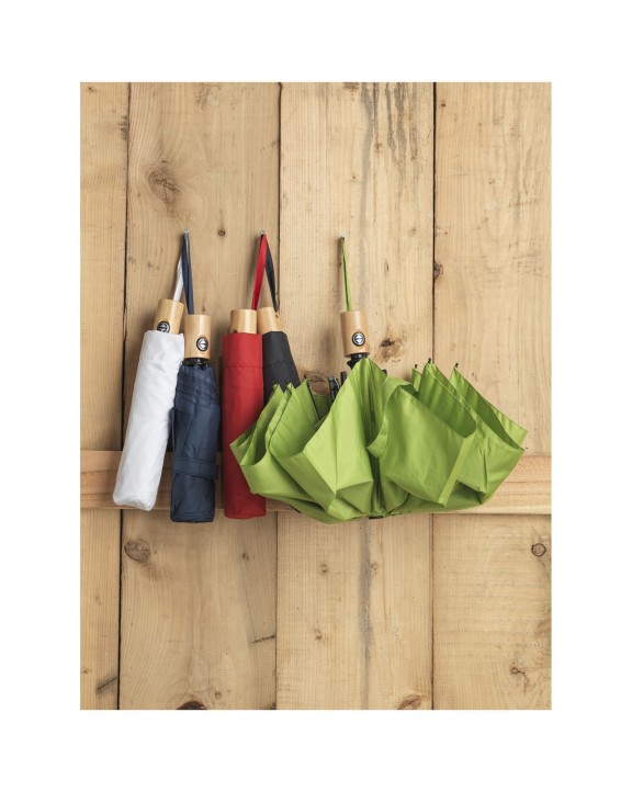 4DO Bo 21" Vollautomatik Kompaktregenschirm aus recyceltem PET-Kunststoff Regenschirme personalisierbar