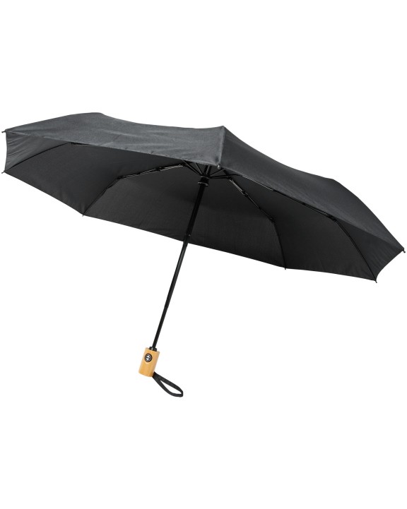 4DO Bo 21" Vollautomatik Kompaktregenschirm aus recyceltem PET-Kunststoff Regenschirme personalisierbar