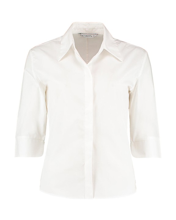 Hemden KUSTOM KIT Women's Tailored Fit Continental Blouse 3/4 Sleeve voor bedrukking &amp; borduring