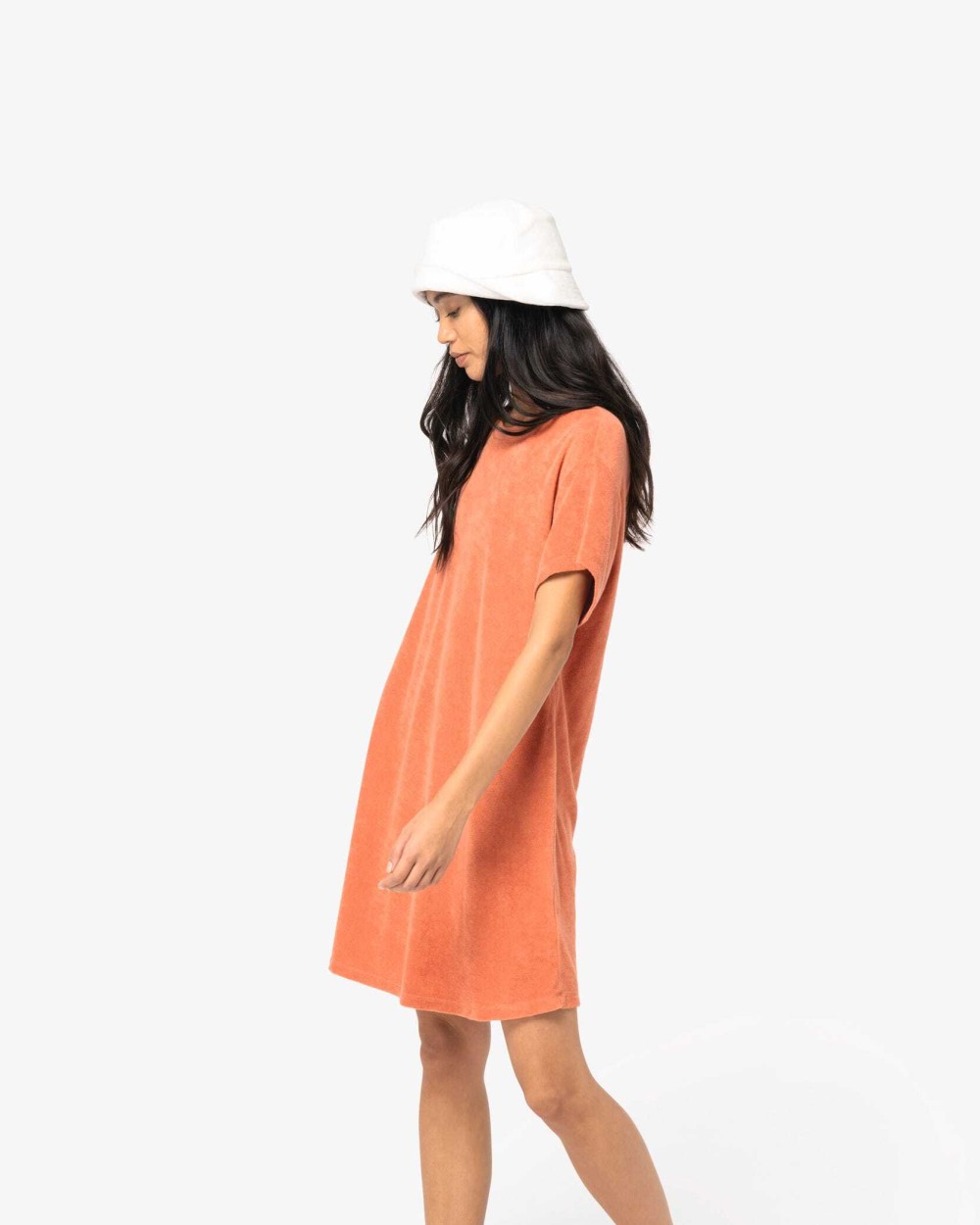 Robes personnalisable NATIVE SPIRIT Robe t-shirt écoresponsable en éponge à épaules tombantes femme