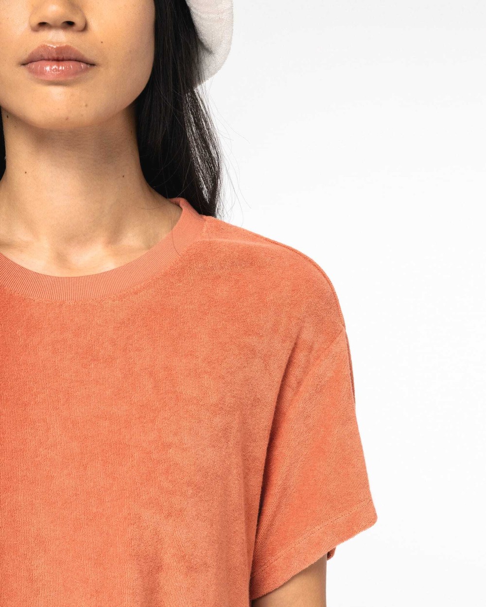 NATIVE SPIRIT Umweltfreundliches Damen-T-Shirt-Kleid aus Frottee mit überschnittener Schulterpartie Kleider personalisierbar
