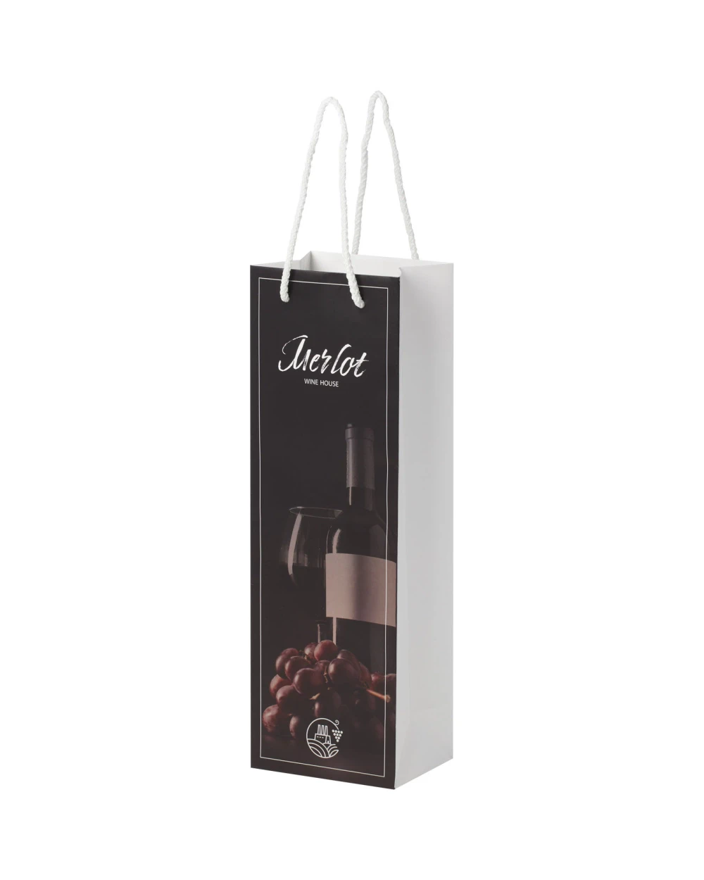 Sacs & Bagagerie personnalisable 4DO Sac de bouteille de vin en papier 170 g/m2 integra fait à la main avec poignées torsadées en plas...