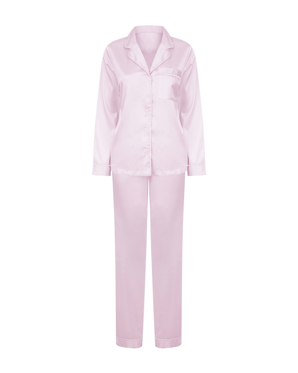 TOWEL-CITY Ladies Satin Long Pyjamas Zubehör personalisierbar