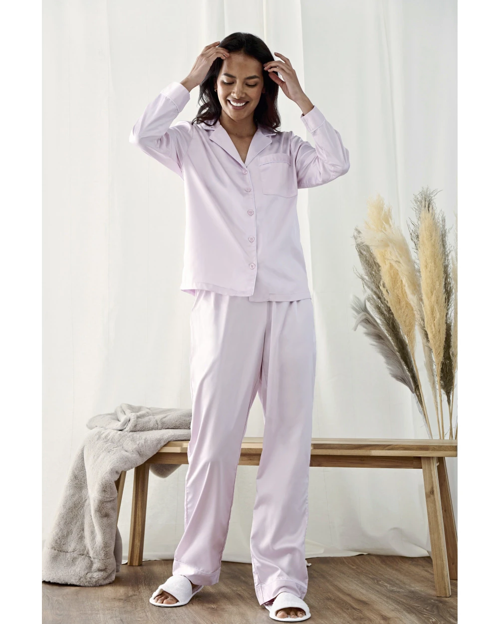 Benodigdheden TOWEL-CITY Ladies Satin Long Pyjamas voor bedrukking &amp; borduring