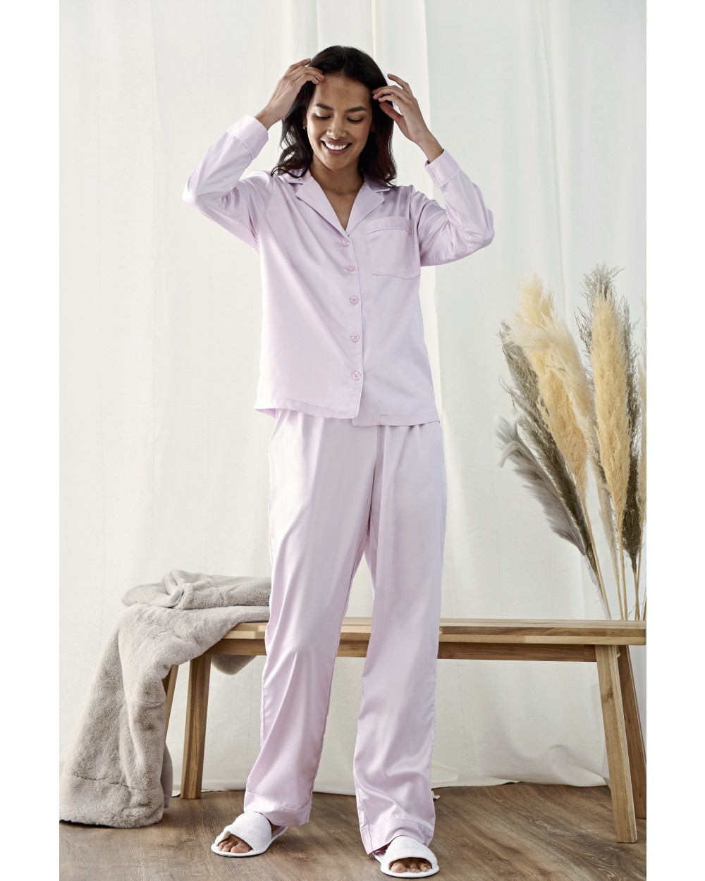 Benodigdheden TOWEL-CITY Ladies Satin Long Pyjamas voor bedrukking &amp; borduring
