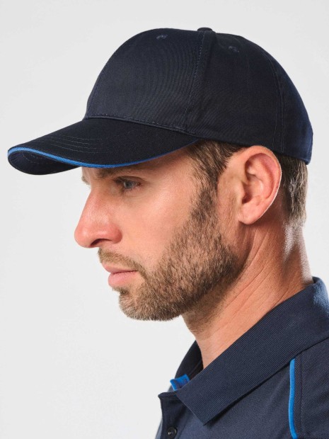 Casquettes à personnaliser WK. DESIGNED TO WORK Casquette sandwich contrasté 6 panneaux 