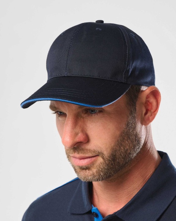 WK. DESIGNED TO WORK 6-Panel-Cap mit Kontrast-Sandwichschirm Kappen personalisierbar
