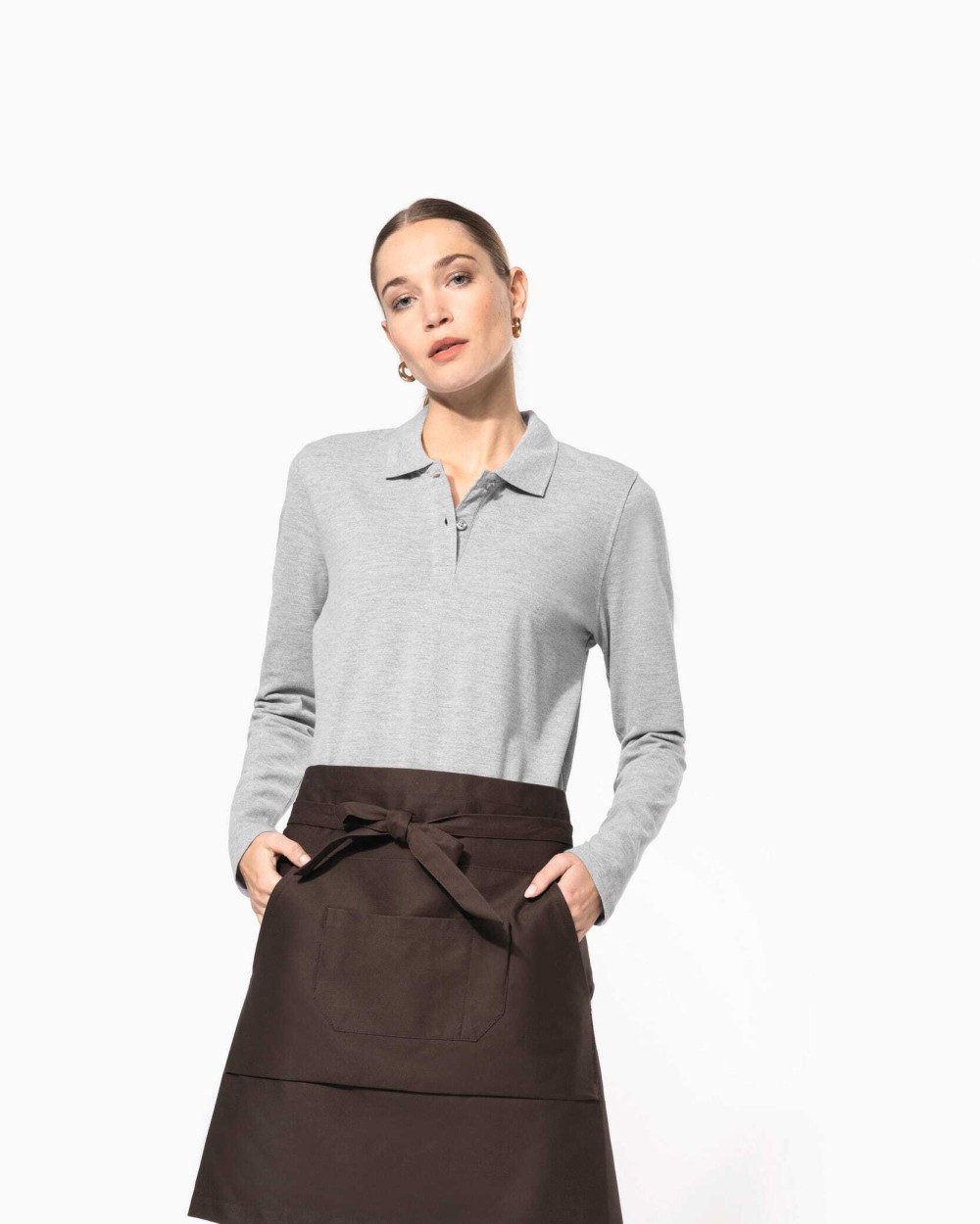 Schorten KARIBAN Katoenen halflang schort voor bedrukking &amp; borduring