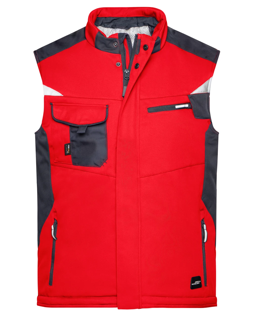 Softshells JAMES & NICHOLSON Craftsmen Softshell Vest -STRONG- voor bedrukking &amp; borduring
