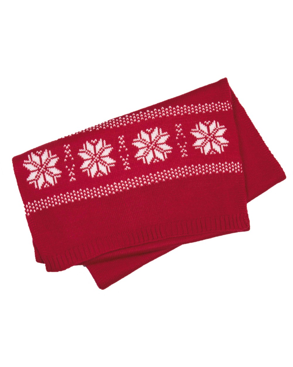 Bandanas, Foulards & Dassen K-UP Gebreide kerstsjaal met sterrenpatroon voor bedrukking &amp; borduring