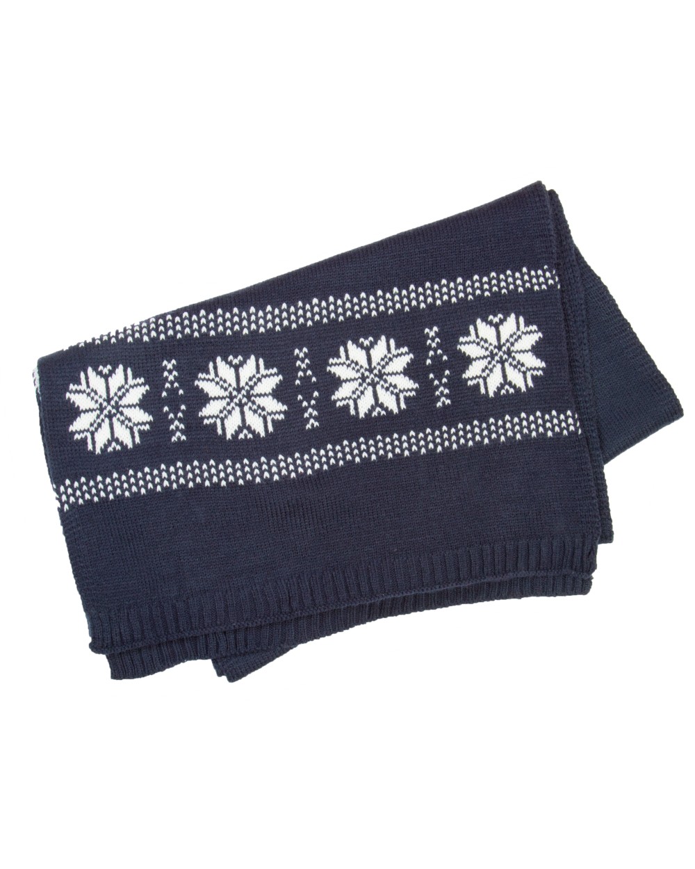 Bandanas, Foulards & Dassen K-UP Gebreide kerstsjaal met sterrenpatroon voor bedrukking &amp; borduring