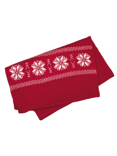 K-UP Echarpe de Noël tricotée motif étoiles  personnalisable