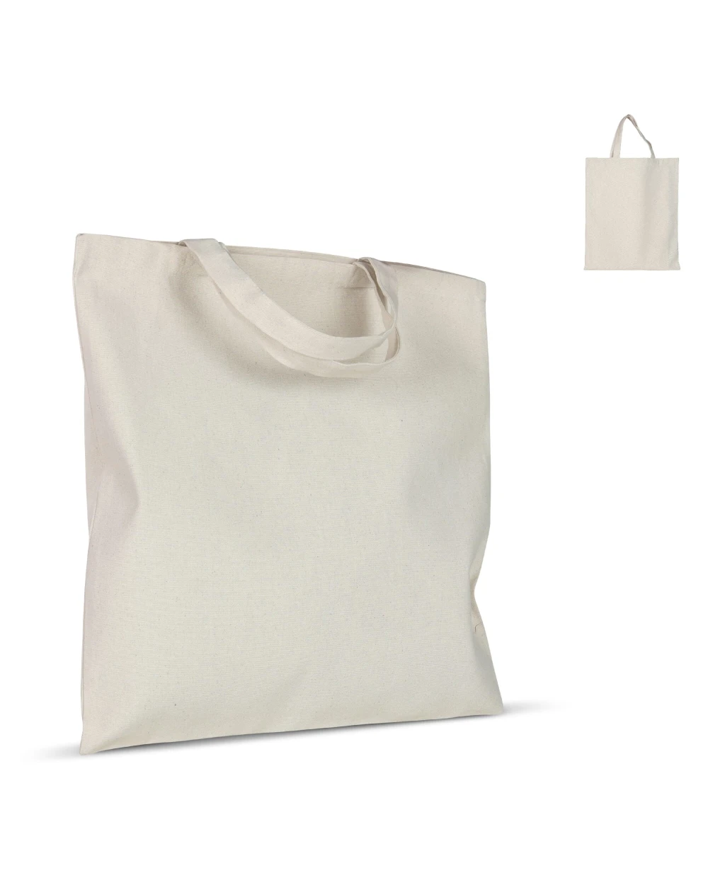 Tassen & Zakken 4DO Schoudertas katoen ecru OEKO-TEX® kort 220g/m² 38x42 cm voor bedrukking &amp; borduring