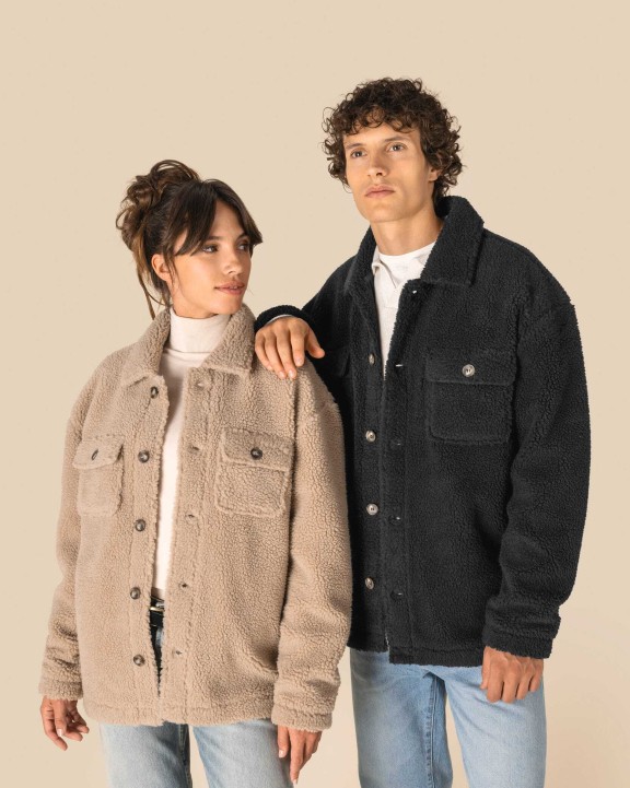 Chemises personnalisable SPASSO Surchemise à épaules tombantes en sherpa unisexe