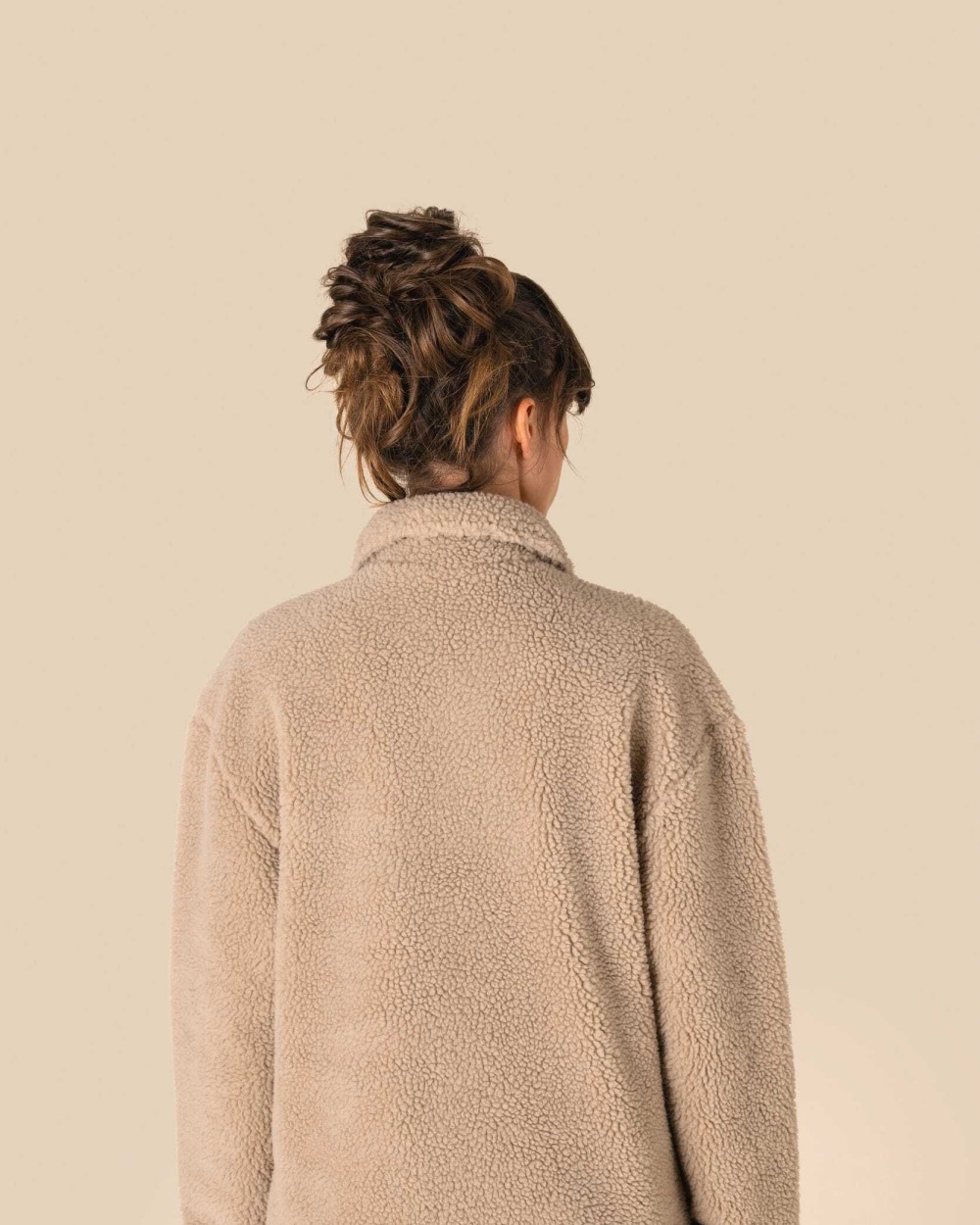 Hemden SPASSO Uniseks sherpa-overshirt met afhangende schouders voor bedrukking &amp; borduring