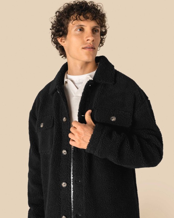 Chemises personnalisable SPASSO Surchemise à épaules tombantes en sherpa unisexe
