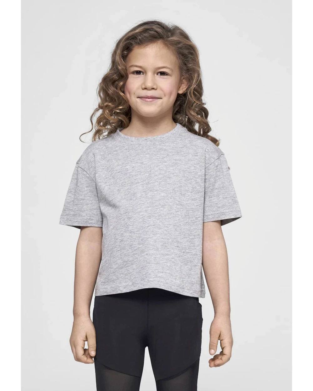 T-shirts BUILD YOUR BRAND Girls Cropped Jersey Tee voor bedrukking &amp; borduring