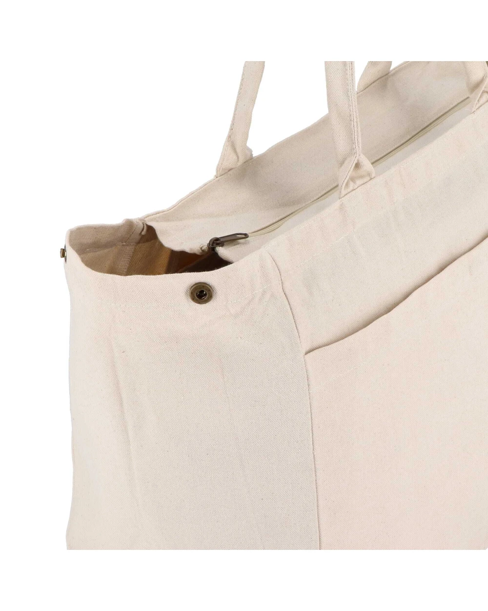 Tote bags personnalisable 4DO Sac fourre-tout en coton avec fermeture éclair OEKO-TEX® 39 x 24 x 34cm 320g/m².