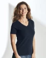 T-Shirts personnalisable COTTOVER STRETCH COL V FEMME - CERTIFIÉ GOTS