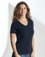 T-Shirts personnalisable COTTOVER STRETCH COL V FEMME - CERTIFIÉ GOTS