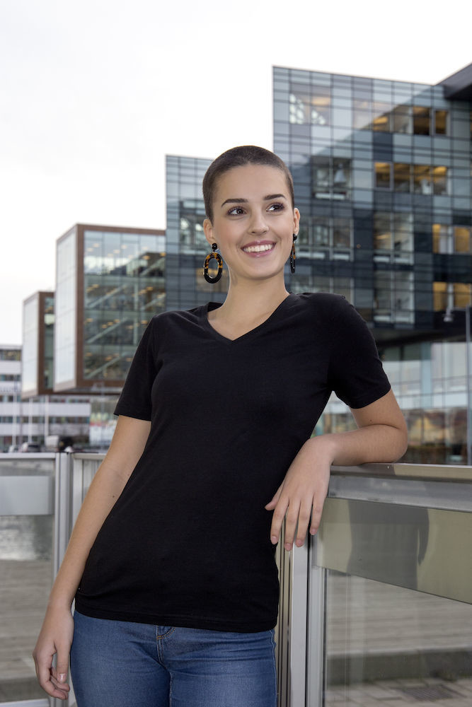 T-shirts COTTOVER STRETCH V-NECK LADY - GOTS GECERTIFICEERD voor bedrukking &amp; borduring