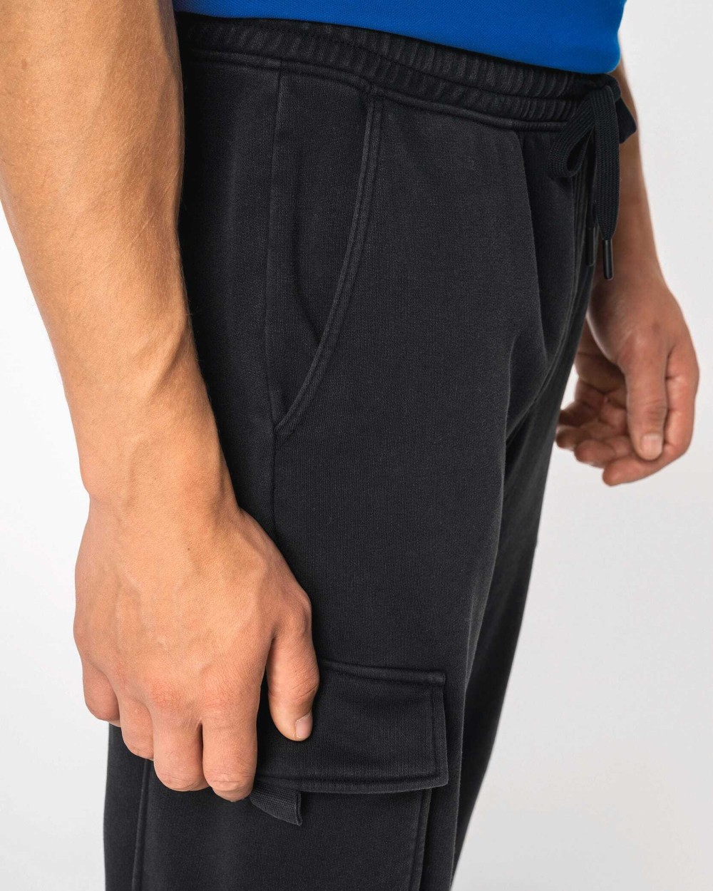 Broeken NATIVE SPIRIT Ecologische verwassen heren cargoshort in French Terry voor bedrukking &amp; borduring