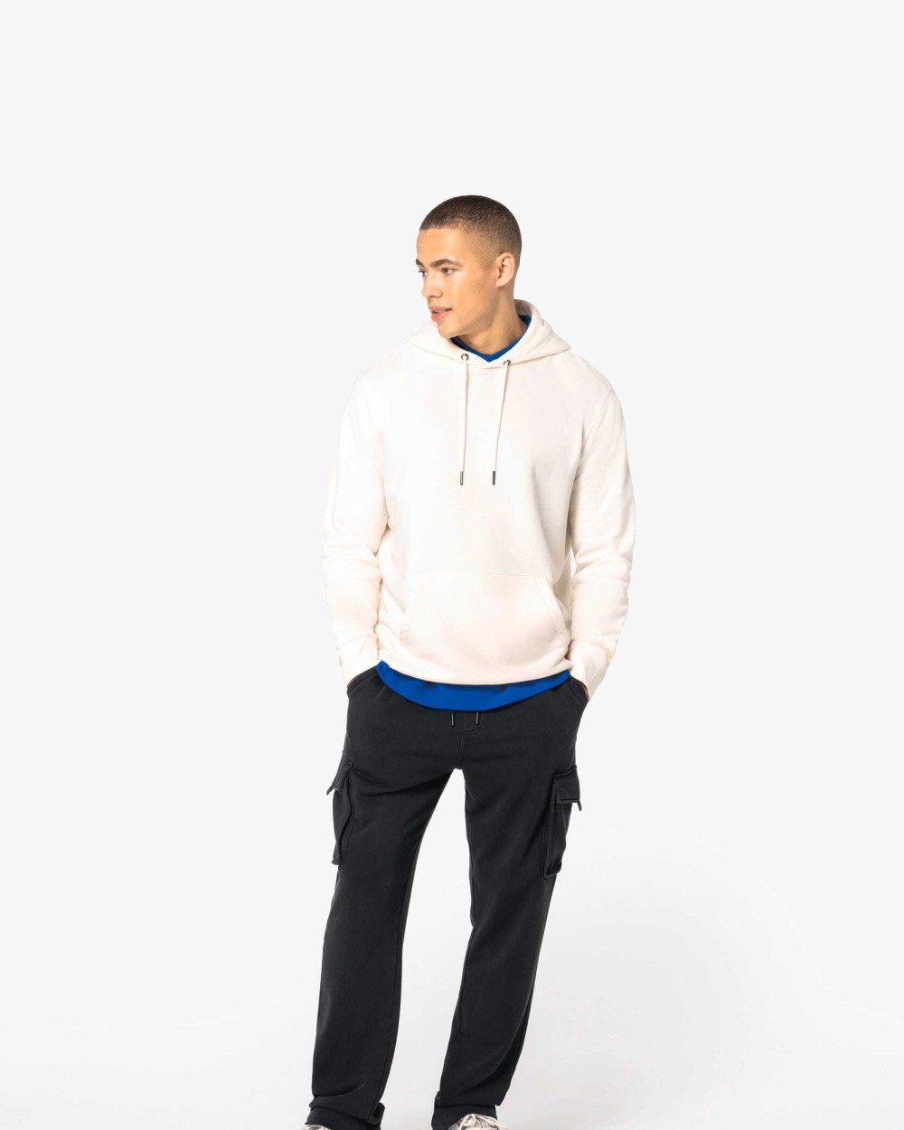 Broeken NATIVE SPIRIT Ecologische verwassen heren cargoshort in French Terry voor bedrukking &amp; borduring