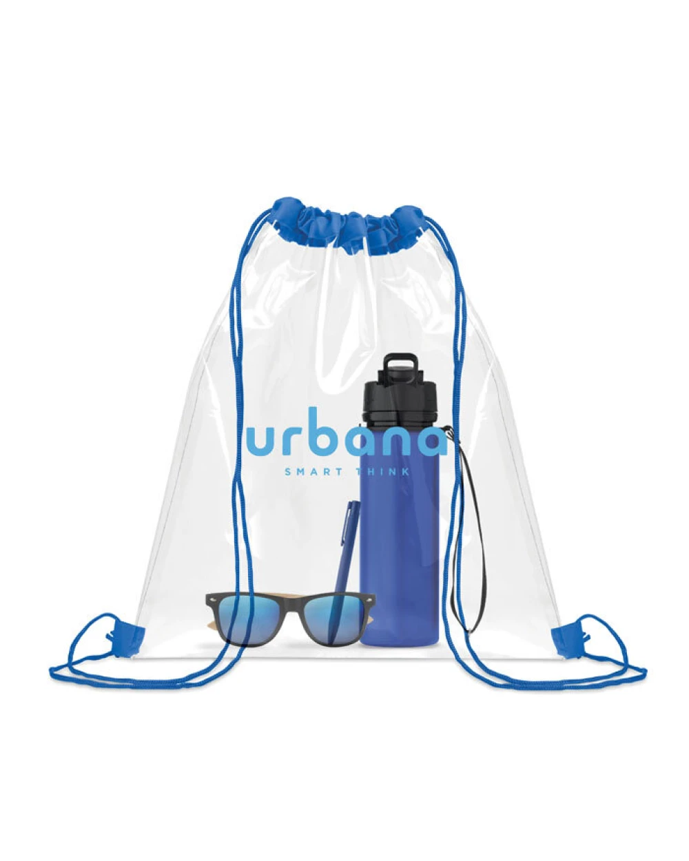 4DO Transparenter Kordelzugbeutel Taschen personalisierbar