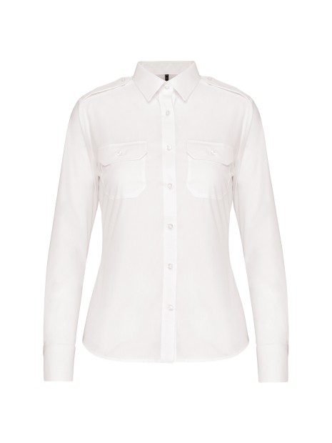 KARIBAN Chemise pilote manches longues femme /api/colors/7a92cd2d-10d2-40b4-928b-296bb7487506 personnalisable