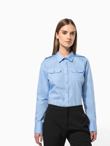 Chemises à personnaliser KARIBAN Chemise pilote manches longues femme 