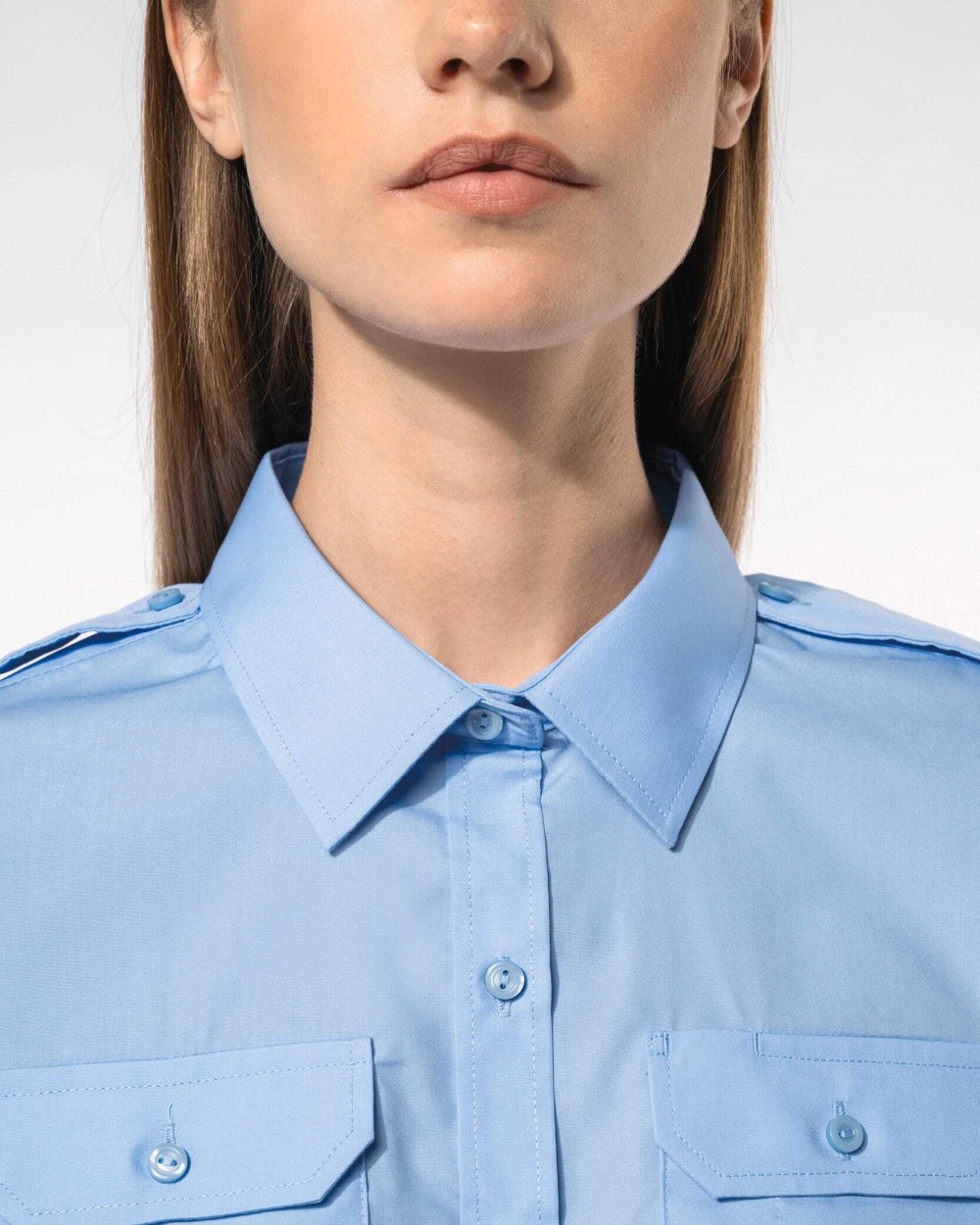 KARIBAN Langarm-Pilotenhemd für Damen Hemden personalisierbar