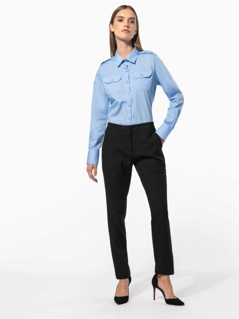 Chemises à personnaliser KARIBAN Chemise pilote manches longues femme 