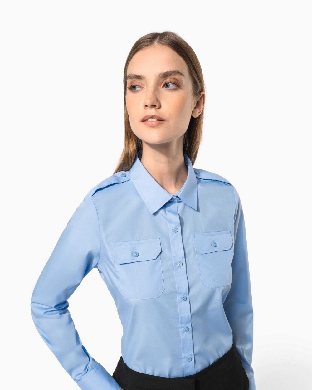 Chemises personnalisable KARIBAN Chemise pilote manches longues femme